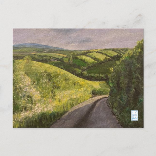 Devon Countryside Exeter England Malerei Postkarte (Vorderseite)