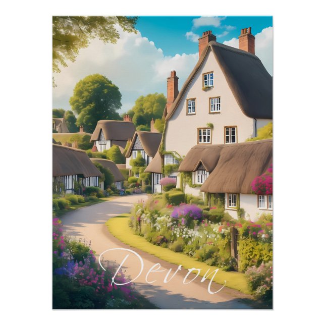 Devon England Reiseplakat Poster (Vorderseite)