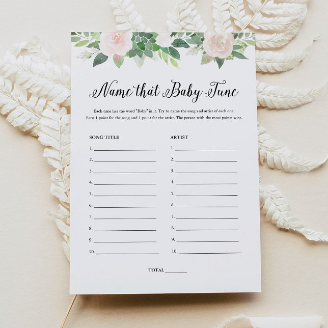 DEVON Floral Name that Baby Tune Baby Shooting Gam Einladung (Von Creator hochgeladen)
