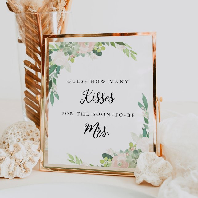 DEVON Guess Wie viele Kisses Brautparty Game Poster (Von Creator hochgeladen)