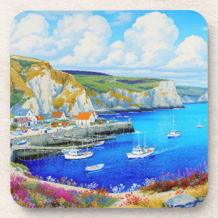 "Devon Harbor Dreamscape" - Eine englische Seascap Getränkeuntersetzer