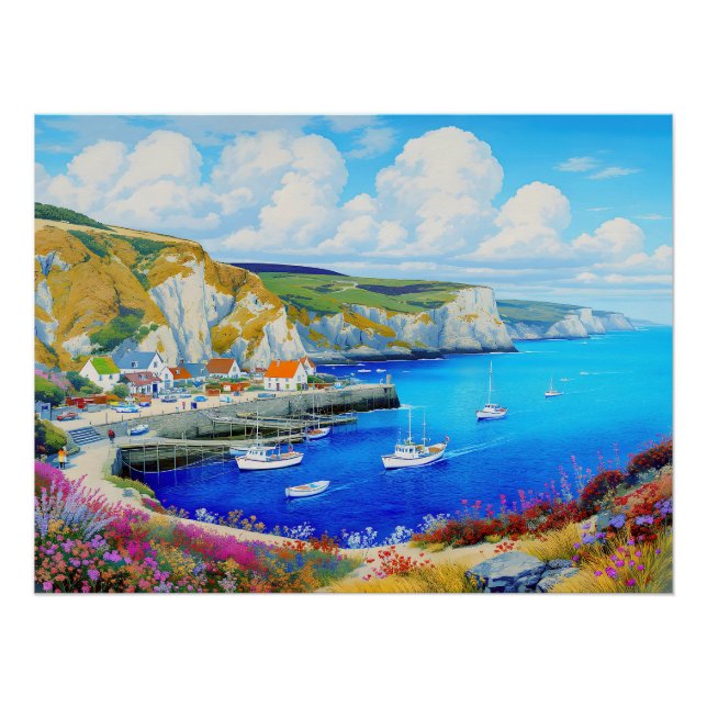 "Devon Harbor Dreamscape" - Eine englische Seascap Poster (Vorderseite)