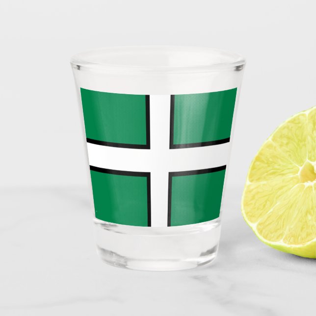 Devon-Landkreis-Flagge Schnapsglas (Vorderseite)