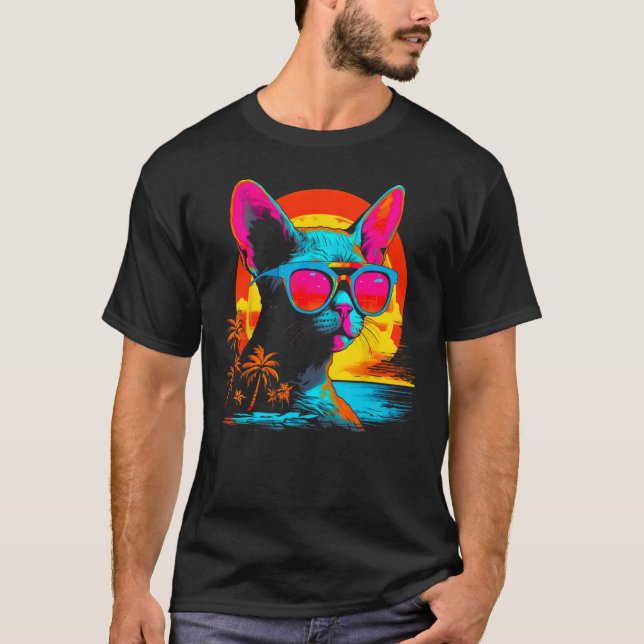 Devon Rex Cat Beach T-Shirt (Vorderseite)
