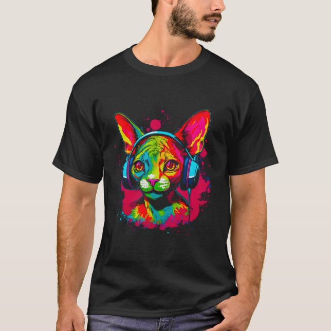 Devon Rex Cat Dj T-Shirt (Vorderseite)