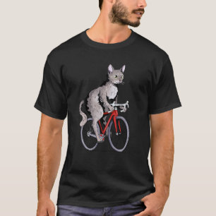 Devon Rex Cat Riding Bicycle Niedlich Biker Cyclis T-Shirt