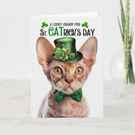 Devon Rex Cat St CATrick's Day Lucky Charm Feiertagskarte