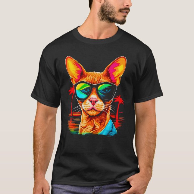 Devon Rex Katze Sommerparty T-Shirt (Vorderseite)