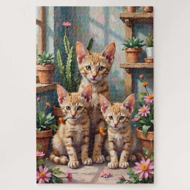Devon Rex Sukkulentengarten Kunst (Vertikal)