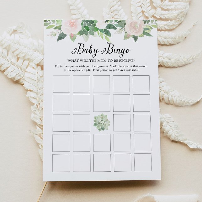 DEVON Succulent Pink Floral Baby Showkarte Einladung (Von Creator hochgeladen)