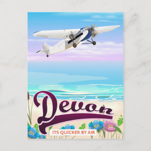 Devon Vintage-Flugreiseplakat Postkarte