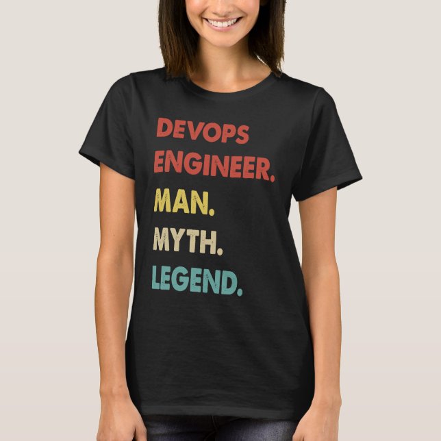 Devops Engineer Man Myth Legend 1 T-Shirt (Vorderseite)