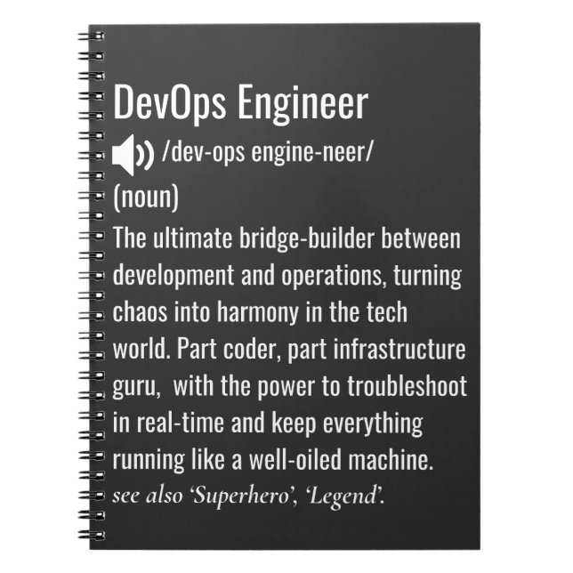 DevOps-Ingenieurdefinition Notizblock (Vorderseite)
