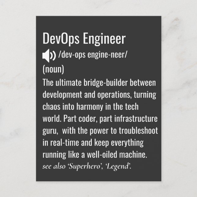 DevOps-Ingenieurdefinition Postkarte (Vorderseite)