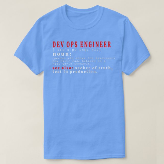 DevOps lustiger Wörterbucheintrag wie Code sich ve T-Shirt (Design vorne)