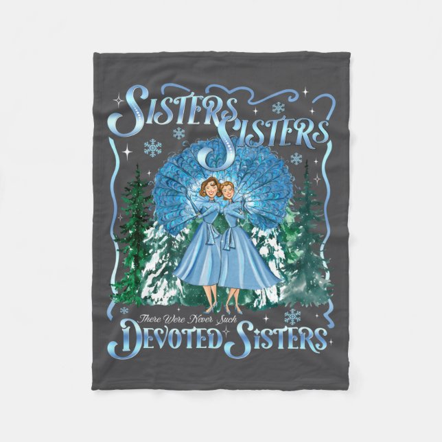 Devoted Sisters Merry Christmas White Xmas Pajamas Fleecedecke (Vorderseite)