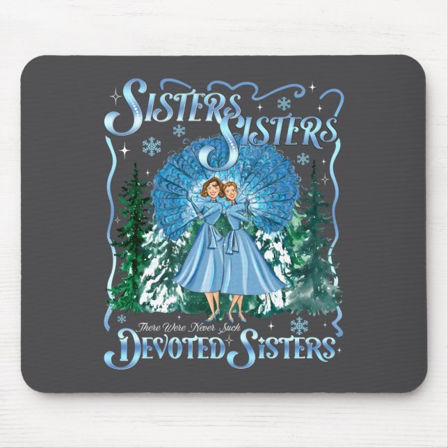 Devoted Sisters Merry Christmas White Xmas Pajamas Mousepad (Vorne)