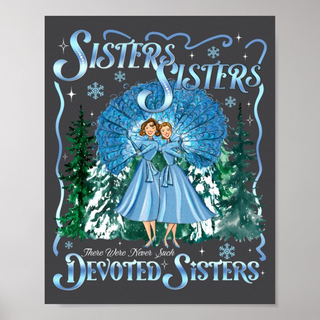 Devoted Sisters Merry Christmas White Xmas Pajamas Poster (Vorne)