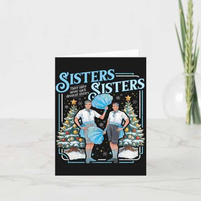 Devoted Sisters White Xmas Merry Christmas Snowfla Karte (Vorderseite)