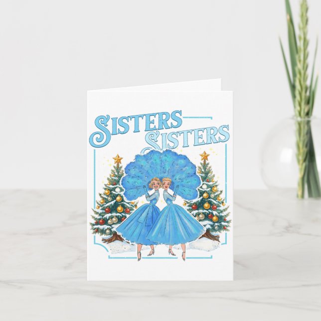 Devoted Sisters White Xmas Merry Christmas Snowfla Karte (Vorderseite)
