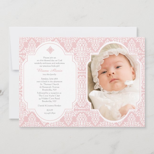 Dévotion rose Invitation Photo Religieuse (Devant)