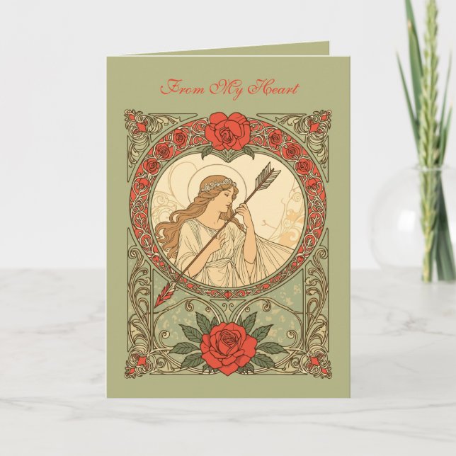 Devotion Vintage Art Nouveau Romance Karte (Vorderseite)