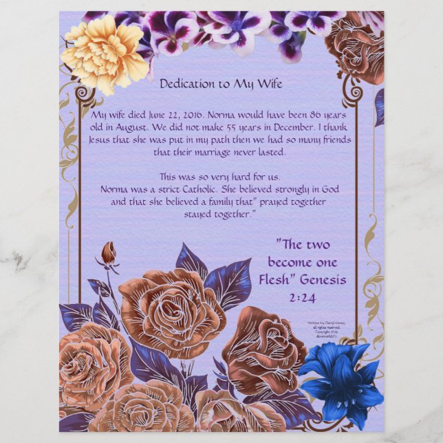 Dévouement à ma femme Papier personnalisé (Devant)