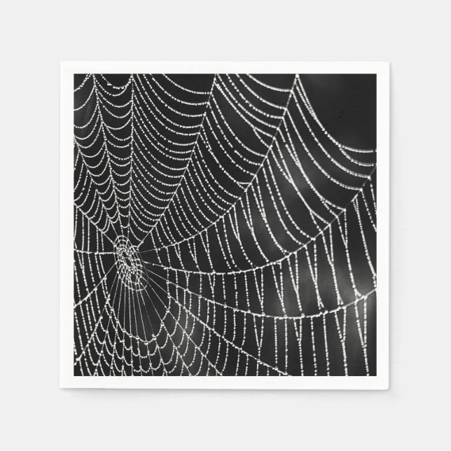 Dew Covered Spiderweb Serviette (Vorderseite)