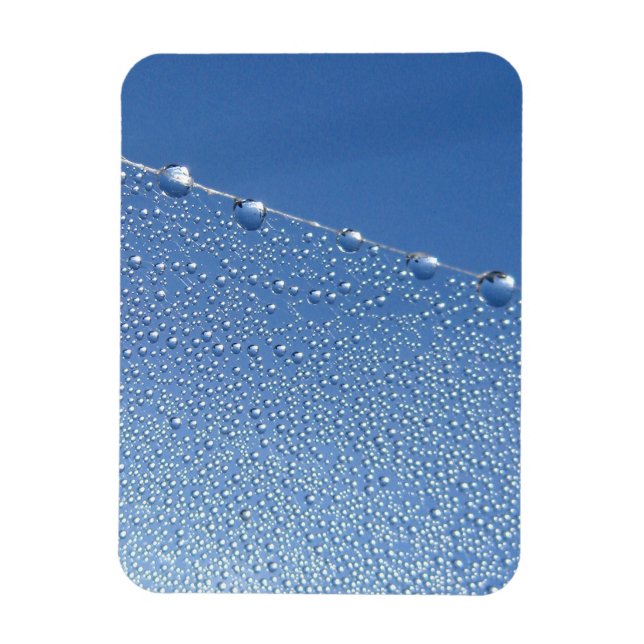 Dew fällt auf Spider Web gegen blauen Himmel Magnet (Vertikal)