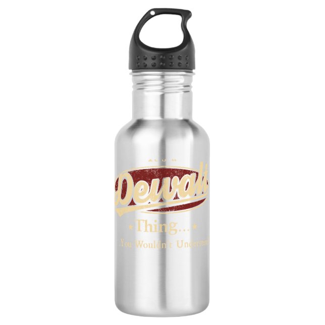 Dewalt Thing Name Wasserflasche Edelstahlflasche (Vorderseite)