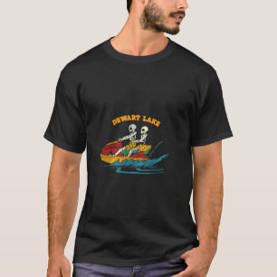 Dewart Lake Indiana Lustiges Skelett Jet Ski Retro T-Shirt