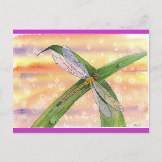 "Dewdrop Dragon" Postkarte (Vorderseite)