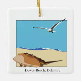Dewey Beach, DE Horseshoe Crab Sea Gull Beach Keramikornament