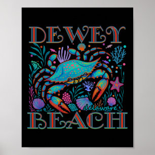 Dewey Beach Delaware Blaue Krabbe Sommer Strandurl Poster