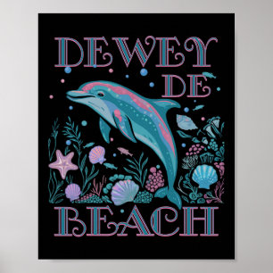 Dewey Beach Der Delfinliebhaber Farbiger Strand So Poster