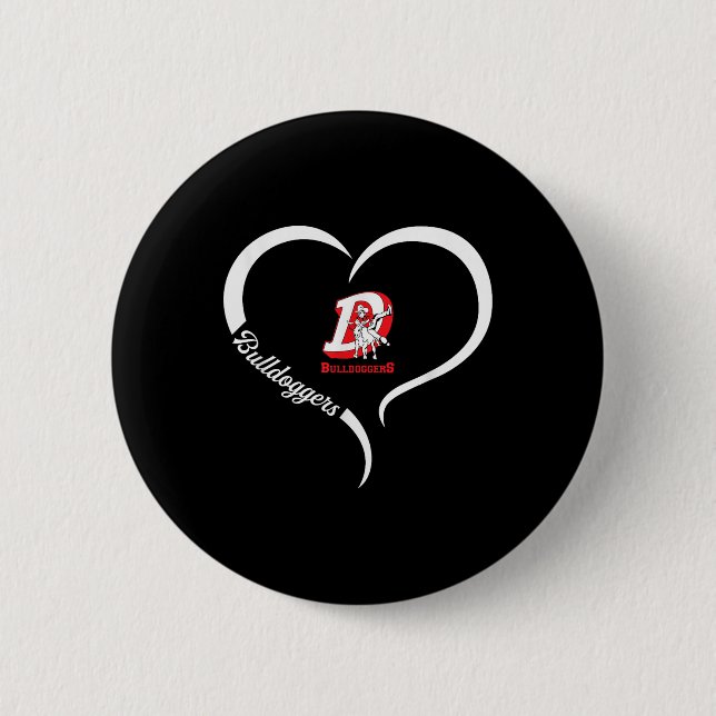 Dewey Bulldoggers Logo Halbherz Slogan Hs Button (Vorderseite)