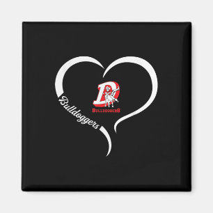 Dewey Bulldoggers Logo Halbherz Slogan Hs Magnet