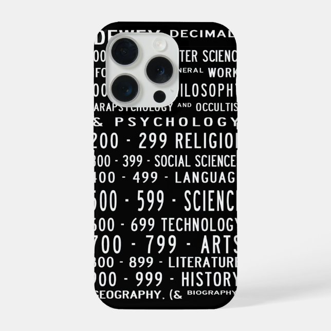 Dewey-Dezimal-Busröllchen-Fall iPhone 15 Pro Hülle (Rückseite)