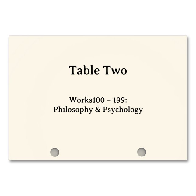 Dewey-Dezimal-System-Kartenkatalog-Tabellennummern Tischnummer (Vorderseite)