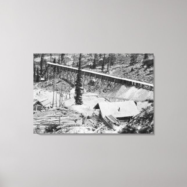 Dewey Gold Mine on Thunder Mountain, Idaho Leinwanddruck (Vorderseite)