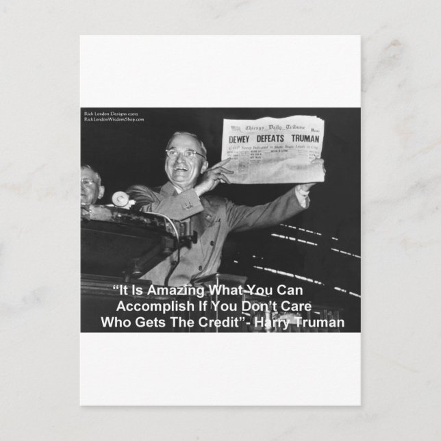 Dewey schlägt Truman Funny gibt T-Shirts Buttons E Postkarte (Vorderseite)