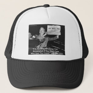 Dewey schlägt Truman Lustige Geschenke T-Shirts Kn Truckerkappe