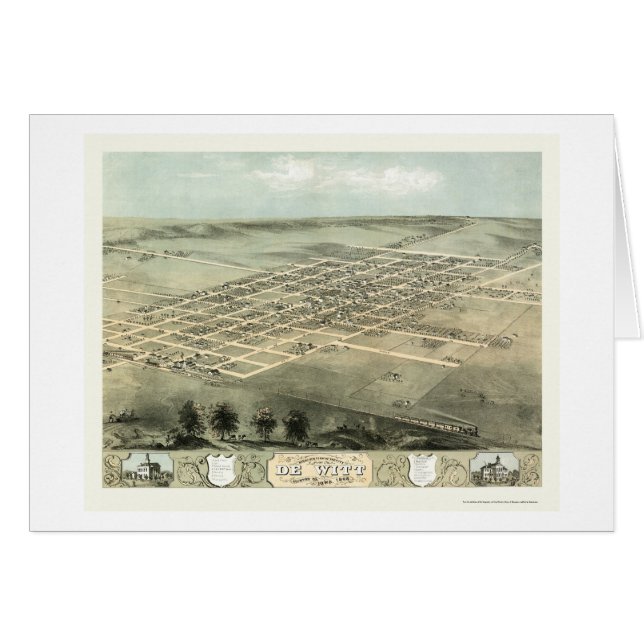 DeWitt, carte panoramique d'IA - 1868 (Devant horizontal)