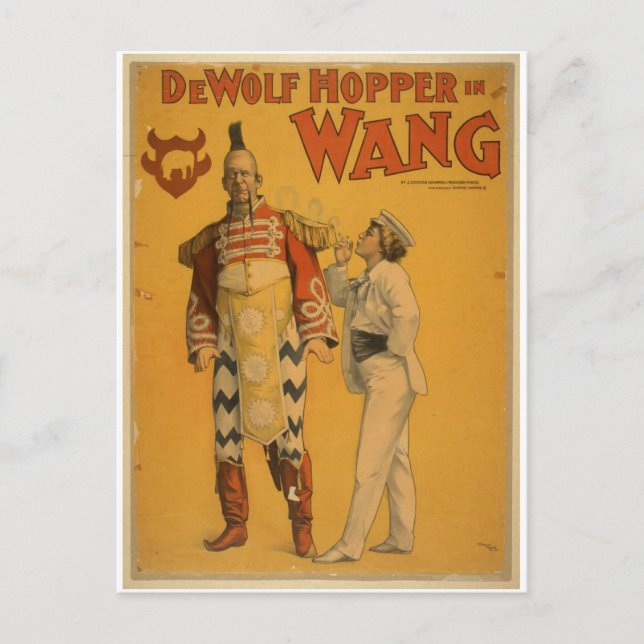 DeWolf Hopper in 'Wang' Vintage Theater Postkarte (Vorderseite)