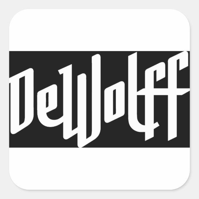 DeWolff-Logo Quadratischer Aufkleber (Vorderseite)