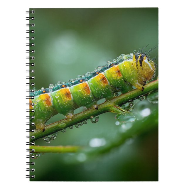 Dewy Raupe Green Notebook Notizblock (Vorderseite)