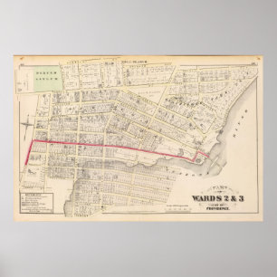 Dexter-Asyl und zentrale Brücken-Atlas-Karte Poster