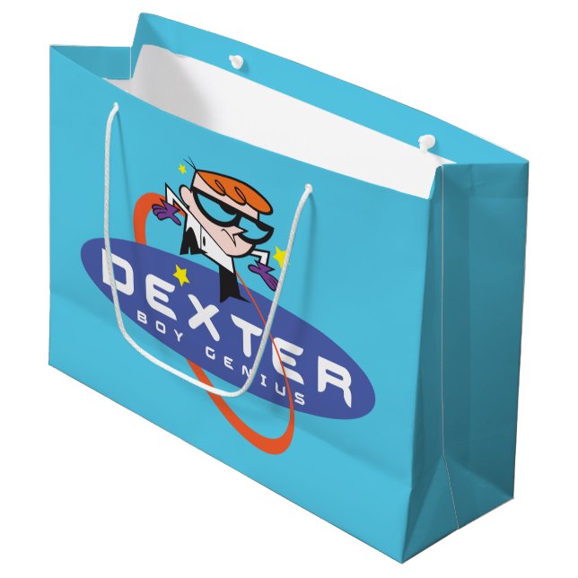Dexter "Boy Genius" Große Geschenktüte (Vorderseite Schrägansicht)