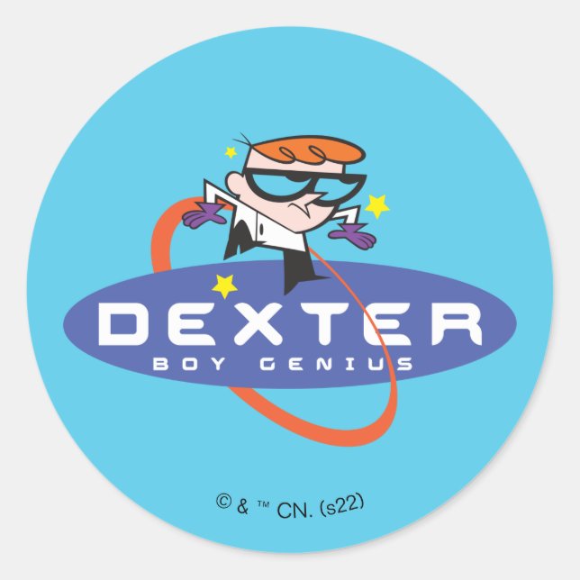 Dexter "Boy Genius" Runder Aufkleber (Vorderseite)