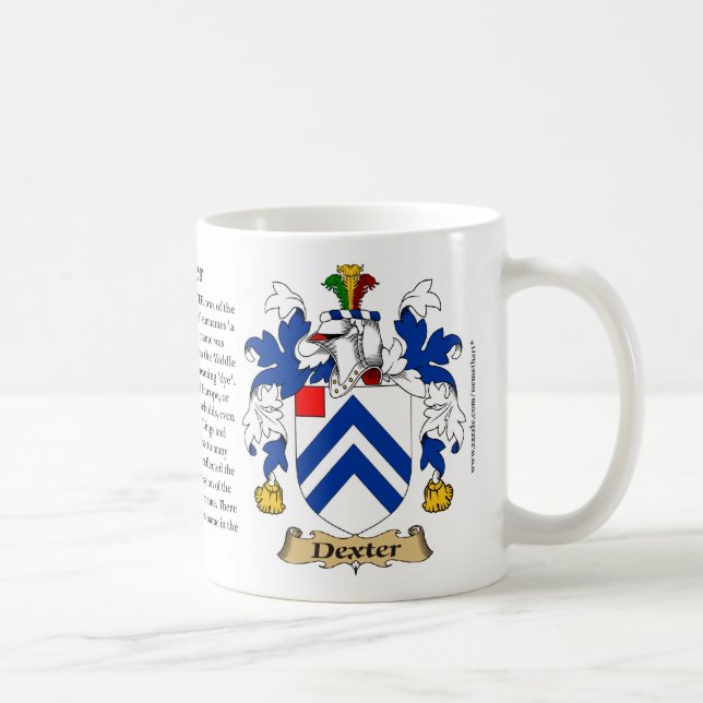 Dexter, der Ursprung, die Bedeutung und das Wappen Kaffeetasse (Rechts)